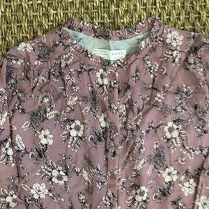 Zara Girls 9 10 Pink Black Blouse Long Sleeve